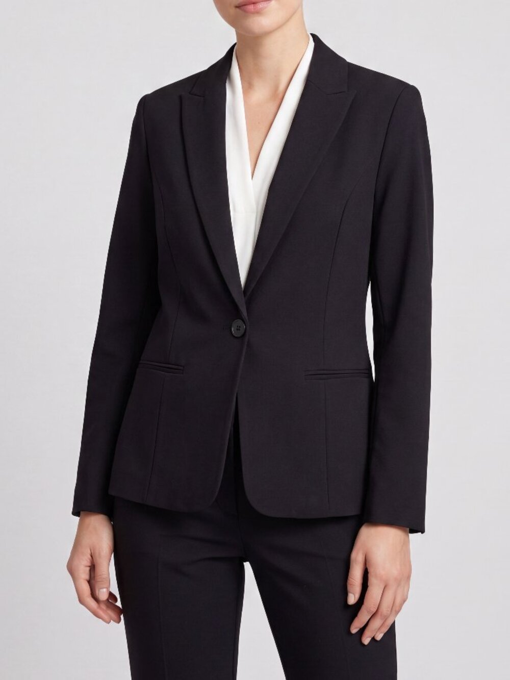 Ricki's Womens Black Blazer Single Button Stretch Rayon Blend NWT